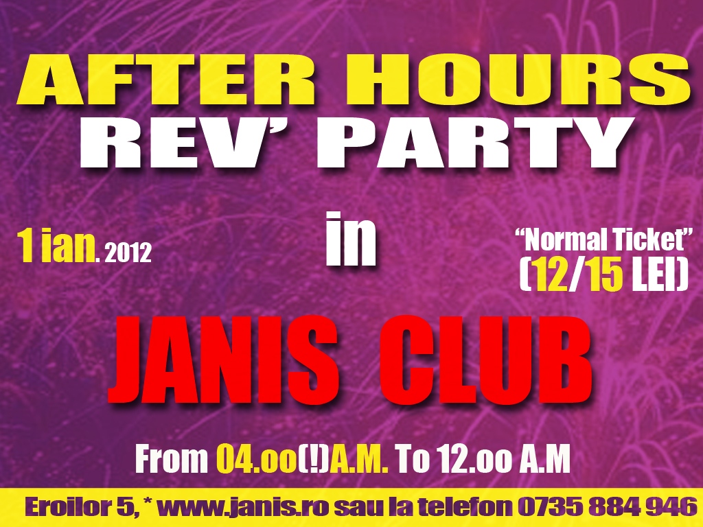 Afterhours Rev Party @ Janis Club