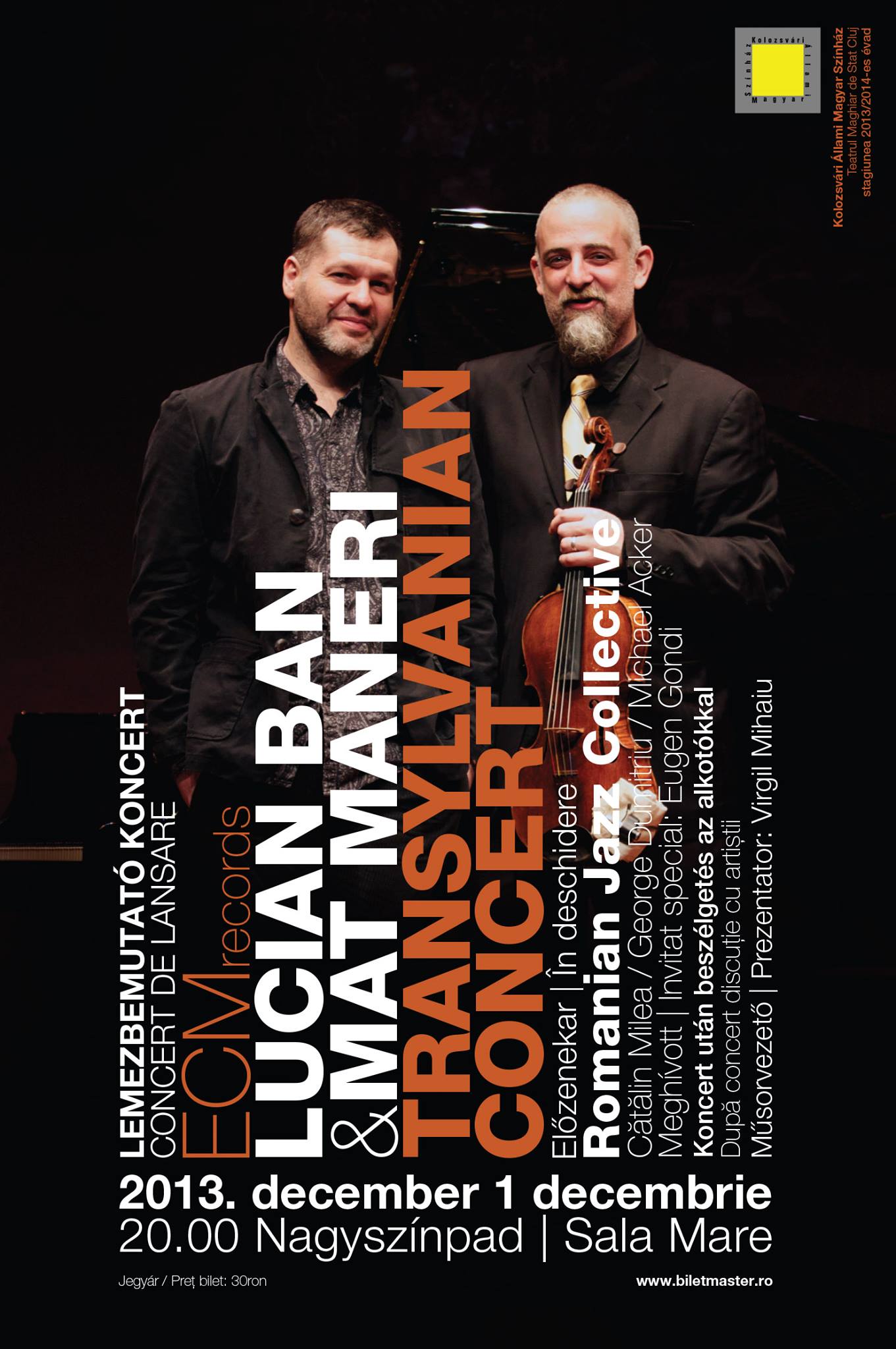 Lucian Ban & Mat Maneri @ Teatrul Maghiar