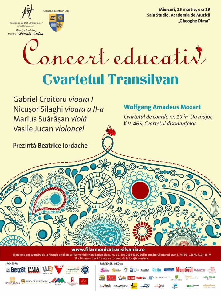 Concert educativ cu Cvartetul Transilvan