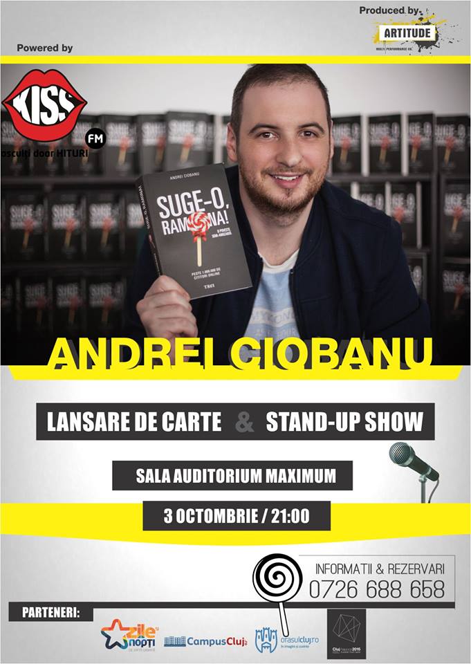 Lansare carte și stand-up comedy cu Andrei Ciobanu