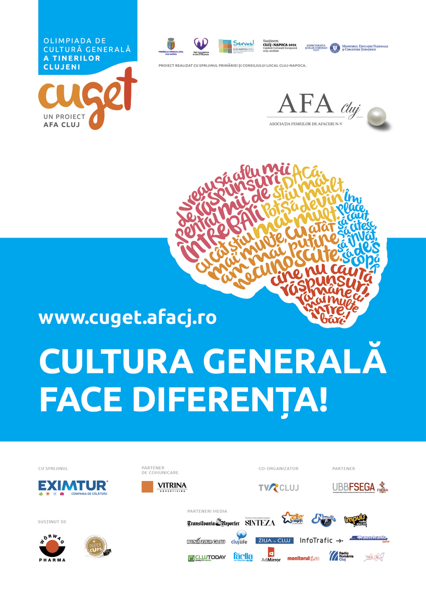 AFA Cluj lansează a doua ediție a Olimpiadei de Cultură Generală a Tinerilor Clujeni – CuGeT