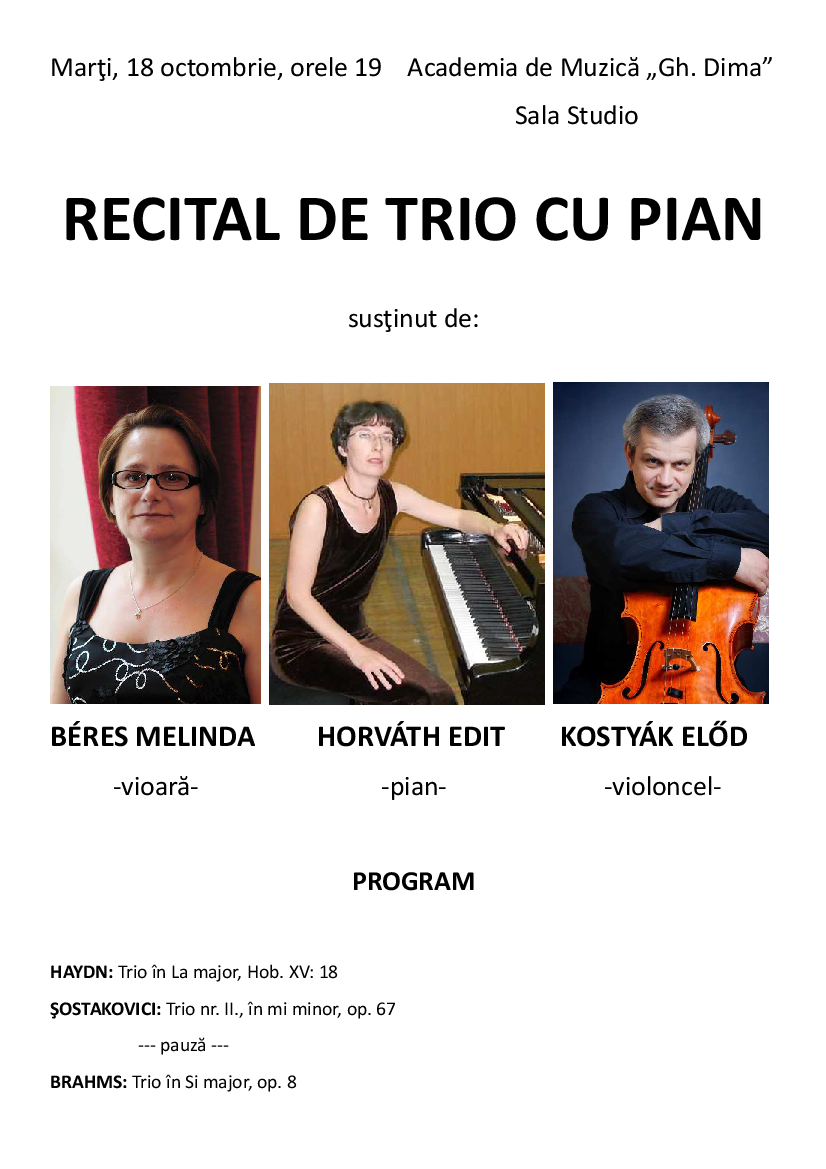 Recital de trio cu pian