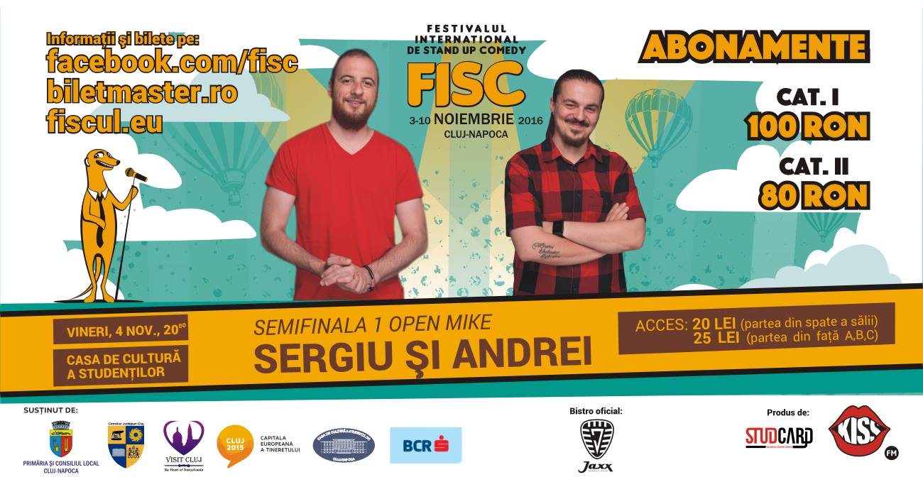 Stand-up Comedy cu Sergiu si Andrei @ Casa de Cultură a Studenților