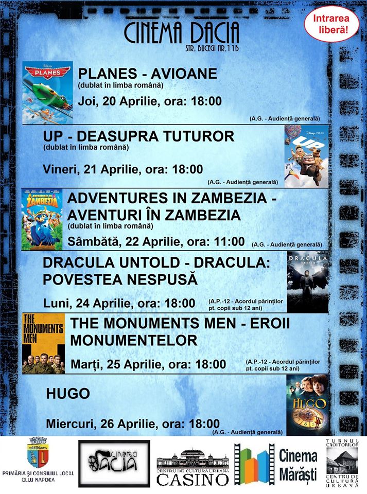 Program Cinema Dacia 20-26 Aprilie