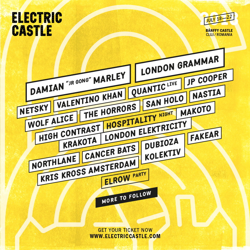 Primii artiști confirmați la Electric Castle 2018: Damian Marley, London Grammar, Netsky –