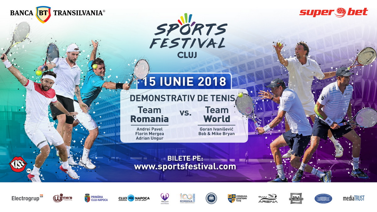 Tenis de mare clasă la Sports Festival cu Goran Ivanišević, frații Bryan, Andrei Pavel, Florin Mergea și Adrian Ungur
