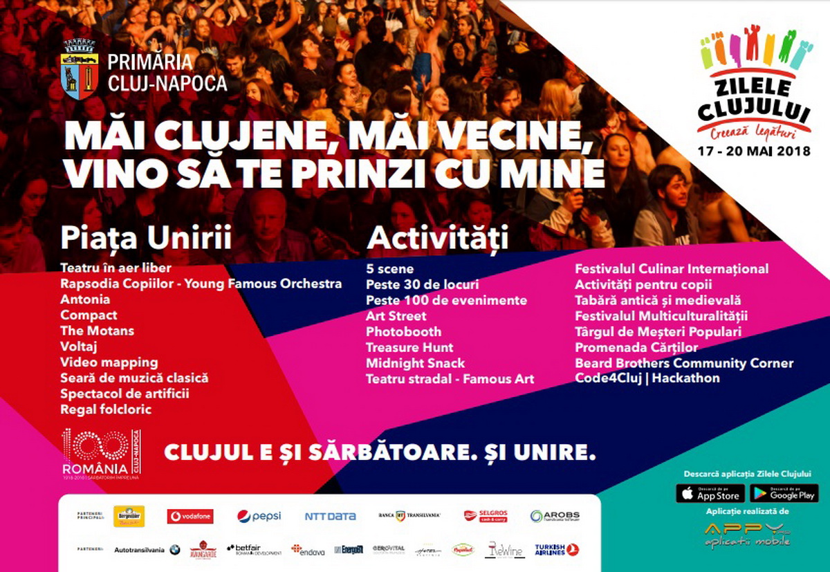 Programul festivalului Zilele Clujului 2018