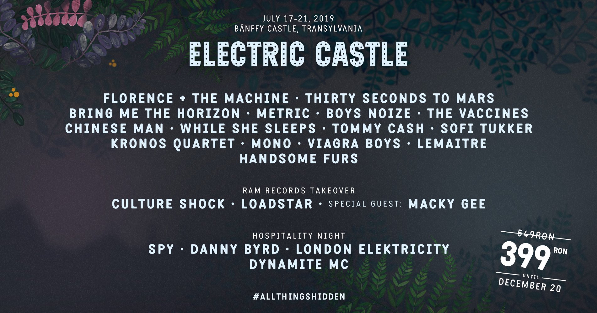 Florence + The Machine, Thirty Seconds to Mars și Bring Me The Horizon sunt headlinerii Electric Castle 2019