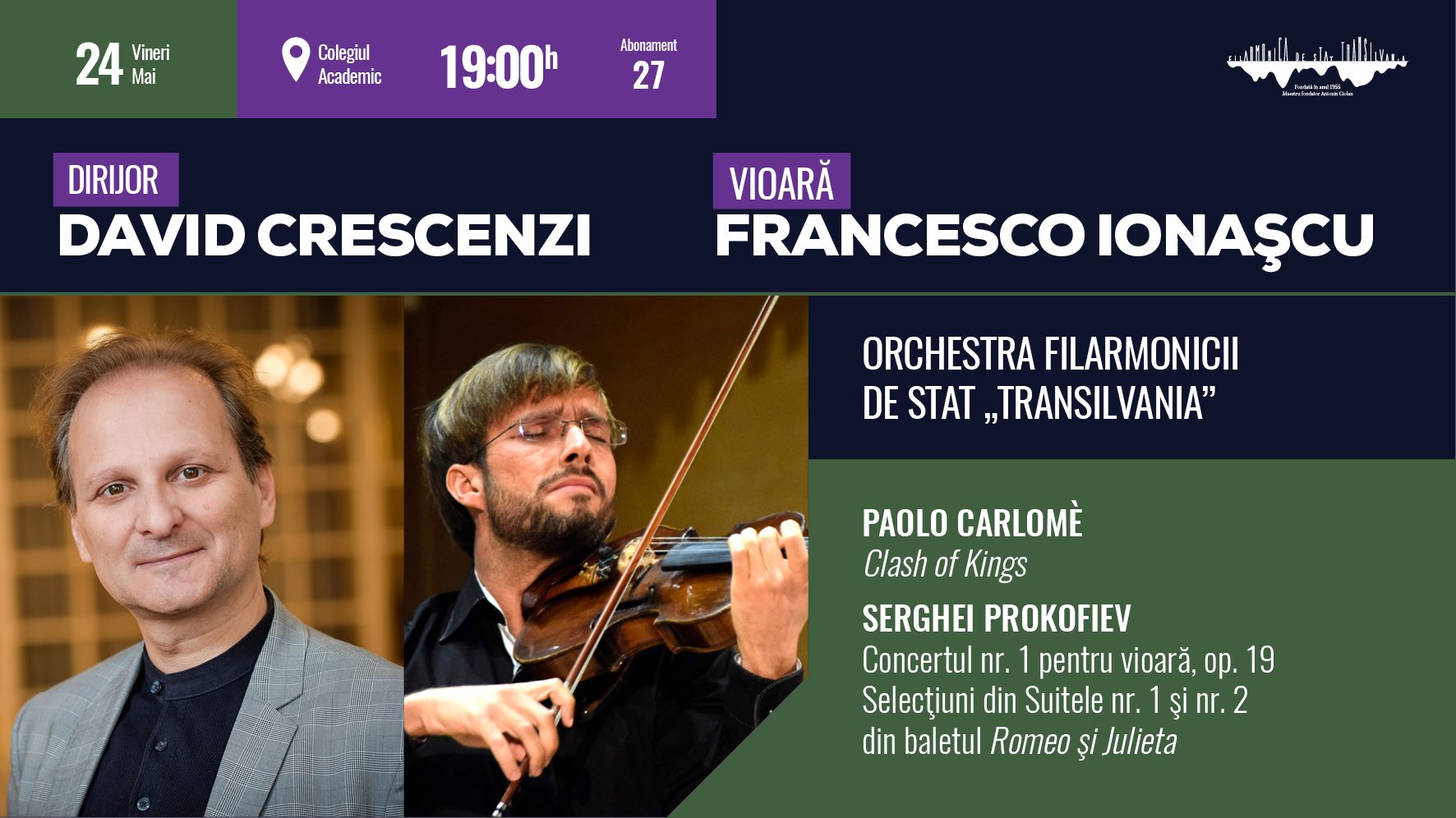 Concert simfonic – dirijor David Crescenzi