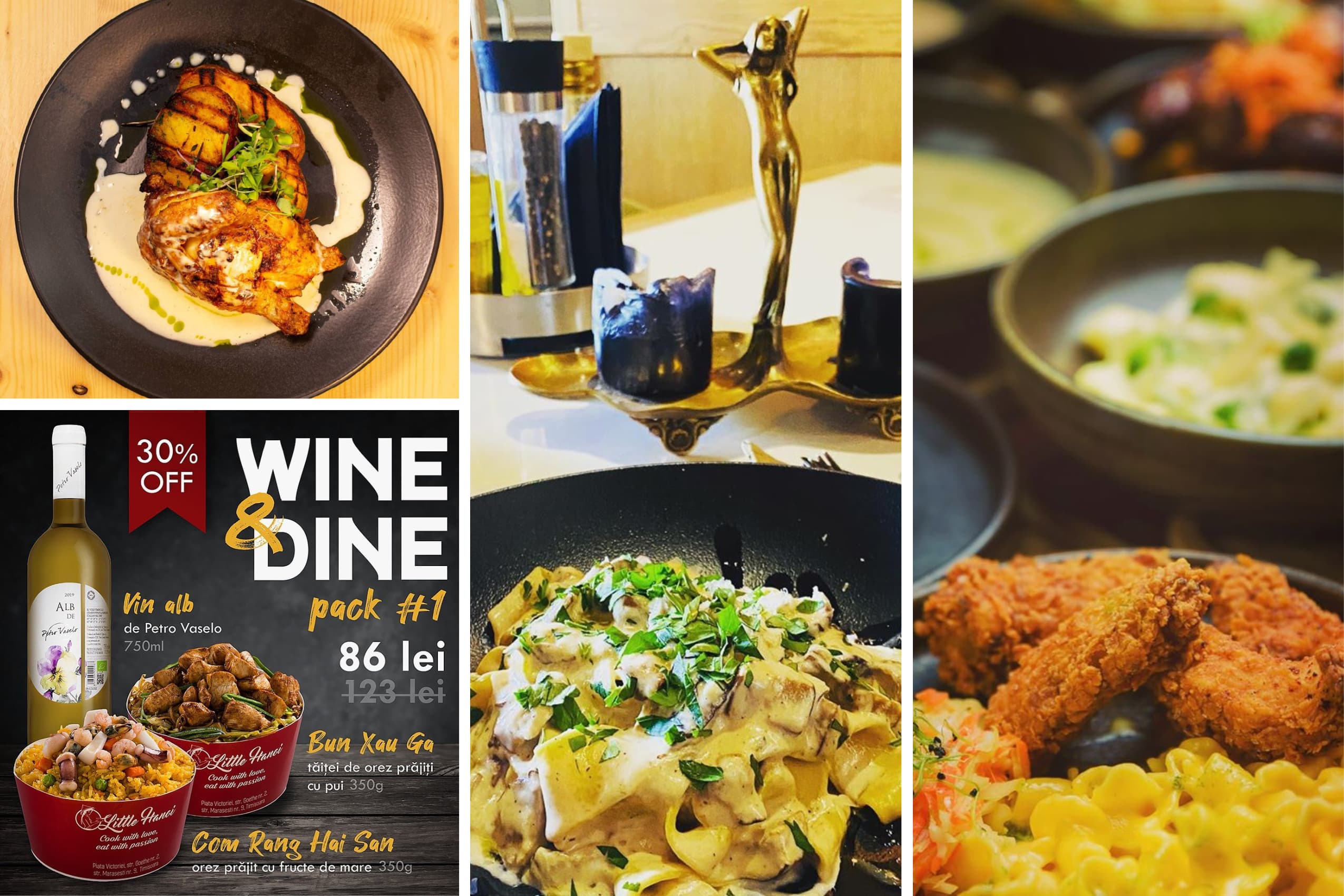 Wine & Dine: Cină în doi împreună cu un vin bun. 4 recomandări pentru home delivery