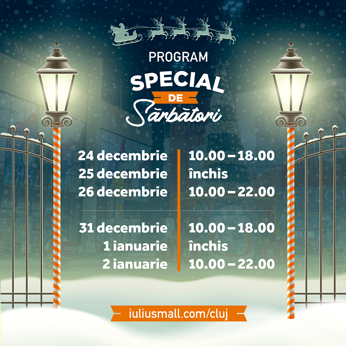 Iulius Mall Cluj, deschis în a doua zi de Crăciun și pe 2 ianuarie 2022