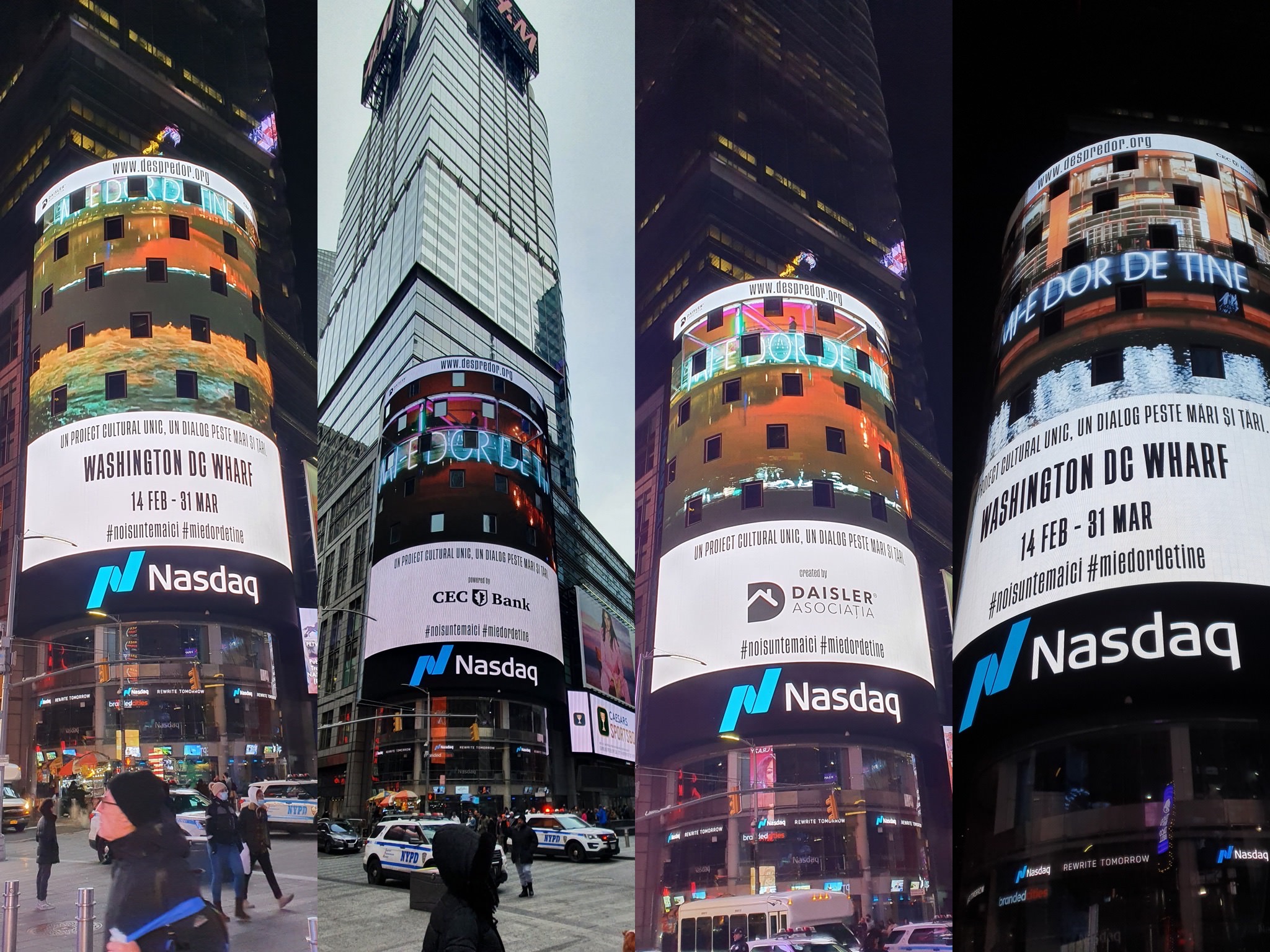 “MI-E DOR DE TINE” a ajuns pe ecranele din Times Square, cea mai cunoscută piață din lume