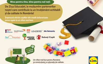 Ziua Educației: În anul școlar 2021-2022, peste 60.000 de elevi nu au abandonat școala datorită programelor desfășurate de 7 ONG-uri, sprijinite de Lidl România