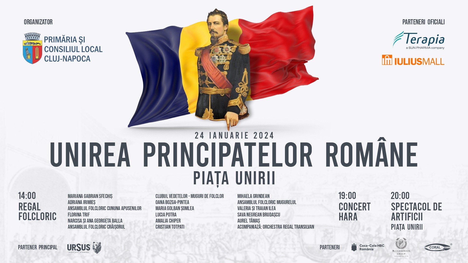 Clujul sărbătorește Ziua Unirii Principatelor Române!